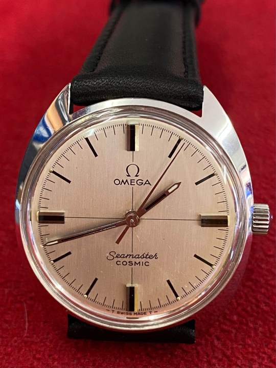 omega-seamaster-cosmic-ระบบไขลาน-ตัวเรือนสแตนเลส-นาฬิกาผู้ชาย-มือสองของแท้