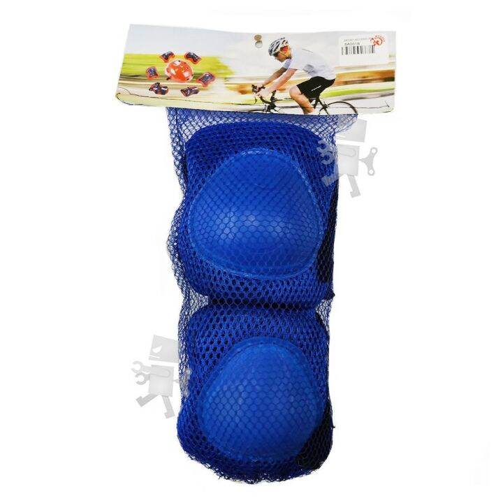 6pcs Adjustable Blue Outdoor Rollerblades Safety Gear Wrist Elbow and