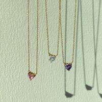 imean.store - Gems tone necklace | สร้อยคอรูปหัวใจมี 3 สี