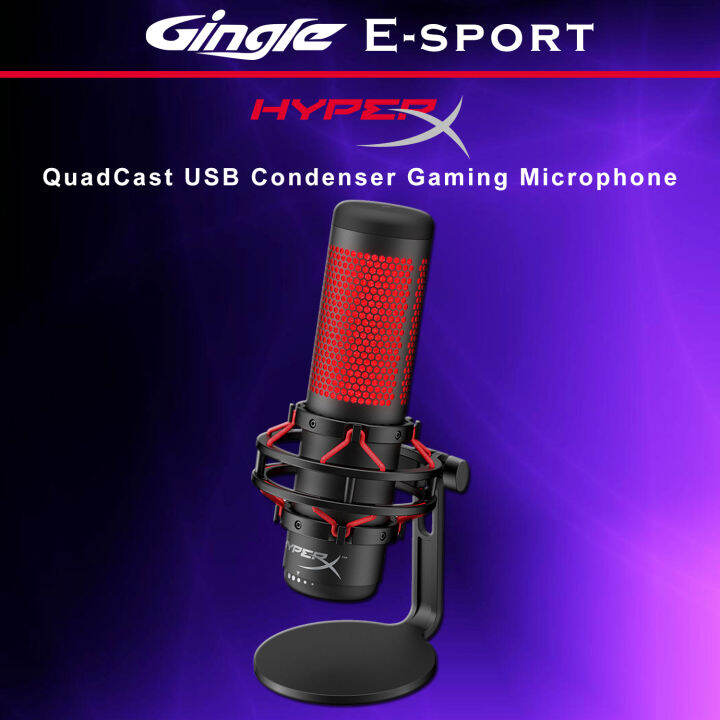 Hyperx Quadcast คอนเดนเซอร์ไมโครโฟนเกม Usbสำหรับพีซีps4 Ps5และ Mac