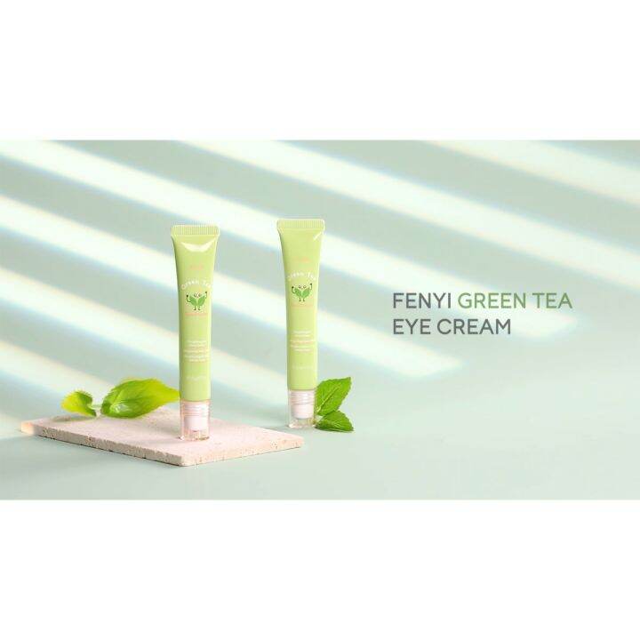 BPOM Fenyi Green Tea Eye Cream Mengurangi Lingkaran Hitam Mata Panda Dengan Triple Rolling Head