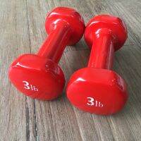 1คู่ดัมเบลหุ้มยางพีวีซี3ปอนด์(1.4kg)ข้างละ3ปอนด์​ Dumbell​  pvc3lbs 1pair