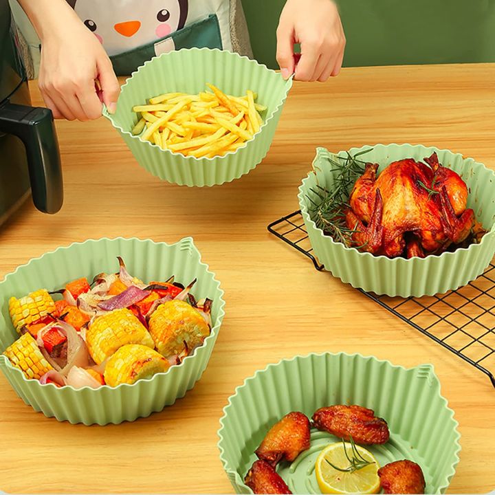 Air Fryer Silicone Pot Baking Basket Oven Non Stick Reusable