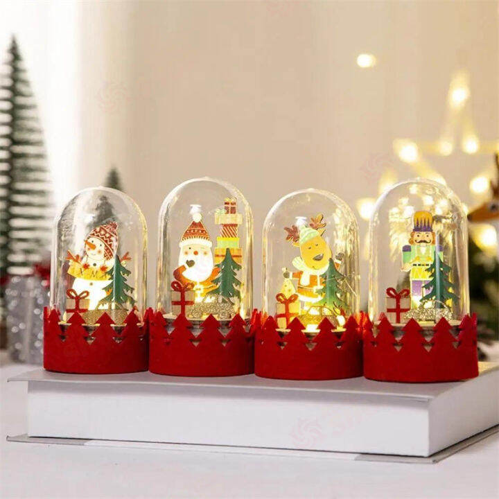 2023 Christmas Gift LED Light Christmas Snow Globes Lighted Battery ...