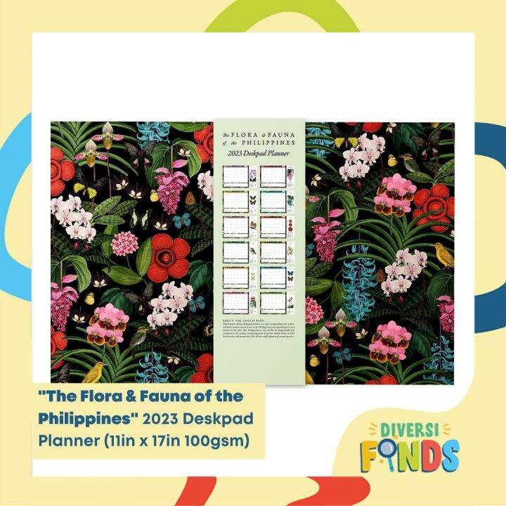 2023 Desk Planner / Calendar -At Your Own Pace or The Flora and Fauna  -100gsm recyclable paper -11"x17" w/leatherlike base | Lazada PH