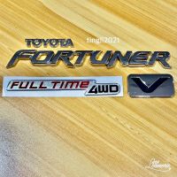 โลโก้ TOYOTA+FORTUNER+FULL TIME 4WD+V ติดท้าย Toyota Fortuner ยกชุด 4 ชิ้น