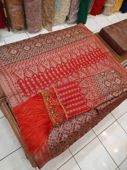 Set Kain Selendang Songket Mesin Palembang Rakam Atbm Wajib Chat