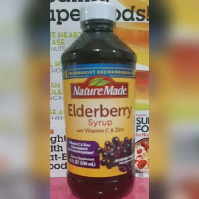 Elderberry Syrup with Vitamin C & Zinc. 240ml BlueberryPomegranate