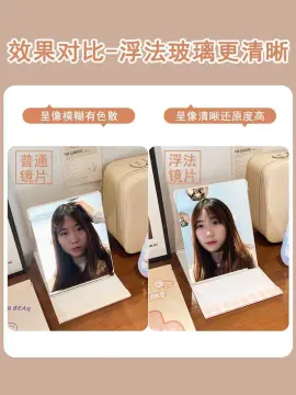 SupLee 1PCS Desk Mirror Student Dressing Bedroom Foldable HD Portable  Princess Square Beauty Small Travel Suitable