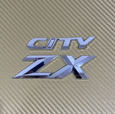 โลโก้* City+ZX ( 1 ชุด มี 2 ชิ้น ) สีชุบโครเมี่ยม