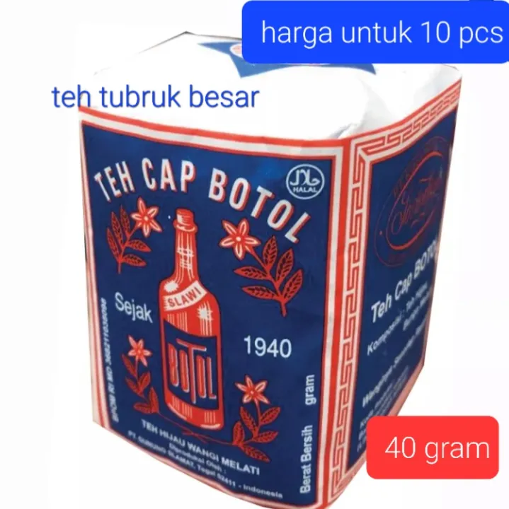 Teh Tubruk Cap Botol Biru Besar 40 Gr 10 Bungkus Lazada Indonesia