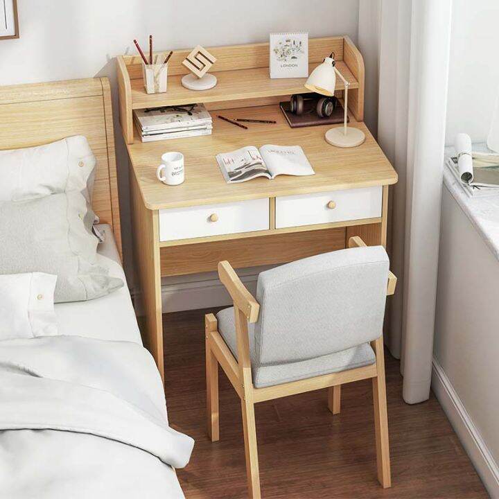 Mini Small Desk Writing Desk Home Bed Head Narrow Table with Bookshelf