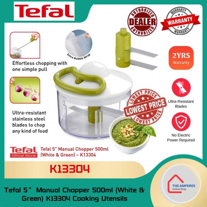 Tefal 5 Manual Chopper 500ml (White & Green)