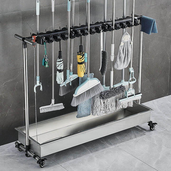 Floor Stainless Steel Mop Stand Large Capacity Portable Outdoor Mop