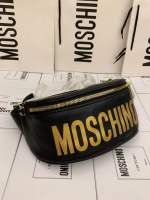 กระเป๋าคาดอกคาดเอว Moschino CALFSKIN BELT BAG WITH LOGO Gold