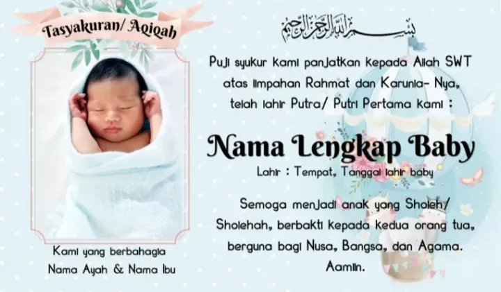 Kartu Ucapan Terimakasih Aqiqah 30 pcs Glossy | Lazada Indonesia