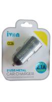 ที่ชาจแบตในรถยนต์ รถบรรทุก ไอวอน IVON  2USB รุ่น CC26  12/24V