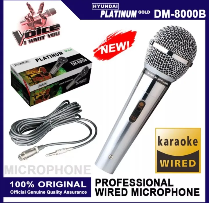 Microphone Hyundai platinum dynamic microphone DM-8000 w/ 8mtrs mic ...
