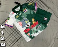 ชุดทีมชาติไทย แบบ Cartoon Tom and Jerry 2023 เสือผ้าpolyester เป็นชุดงานดี (เสื้อพร้อมกางเกง)