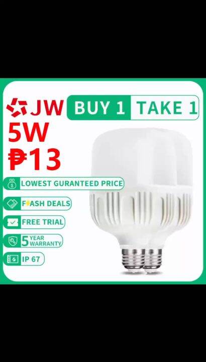 JW BUY 1 TAKE 1 LED 10W/20W Bulb Lamps WHITE LIGHT E27 Energysaving ...