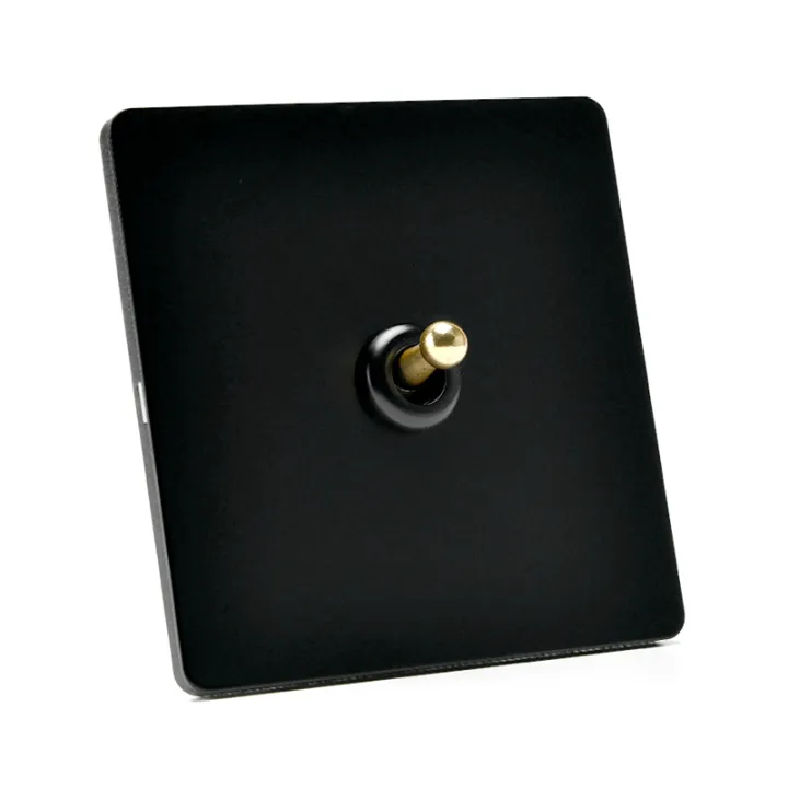 Pialt 86 Type Nordic Simple Style Matte Black Wall Switch Panel Lever