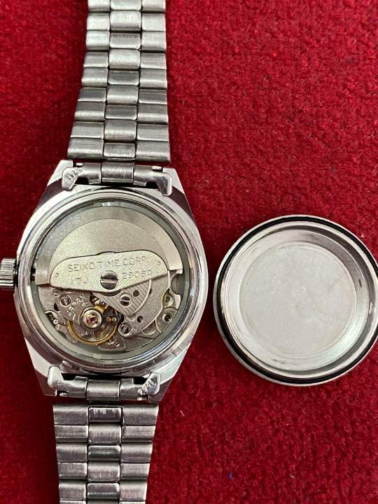seiko-5-17-jewels-automatic-ตัวเรือนสแตนเลส-นาฬิกาผู้หญิง-มือสองของแท้