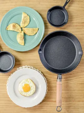 Cast iron mini omelette pan non-stick pan egg dumpling artifact pouring oil  small pot pouring oil hot oil small pot pan