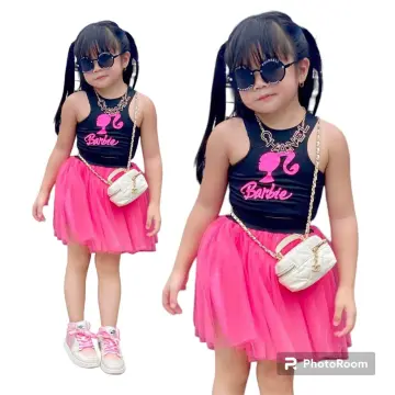 Halter Pink Tulle Barbie Set Kidswear Fashionista OOTD Soft Tulle Fits 1-5years  old petite