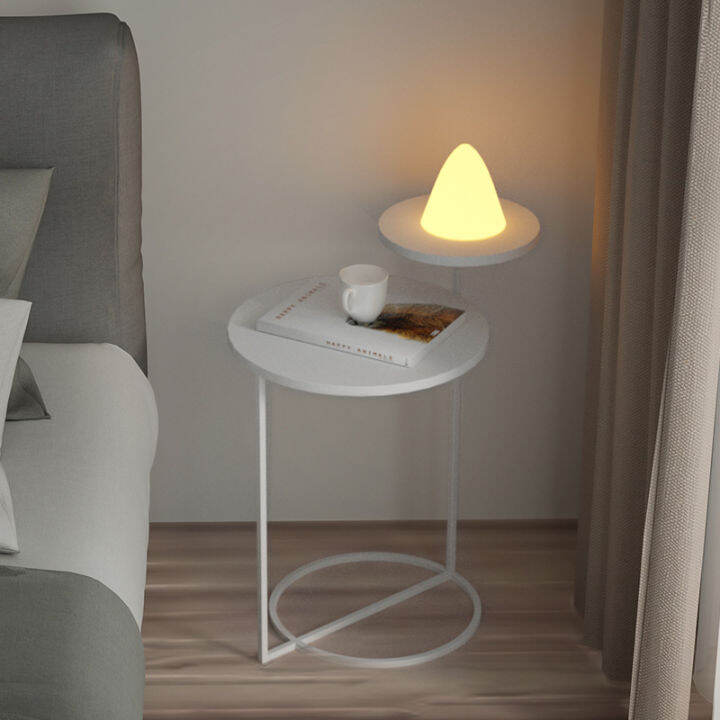 Bedside Small round Table Bedroom Mini Small Bedside Table Simple White