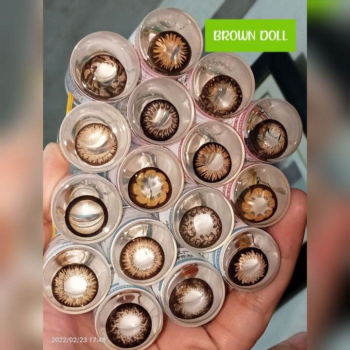 Doll eye BROWN Contact lens Free case, BIG DOLL EYE CONTACT LENS