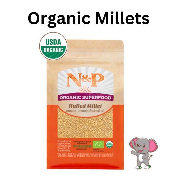 Organic Hulled Millet Seed เมล็ดข้าวฟ่าง ออร์แกนิค N&P 1000g Lazada.co.th