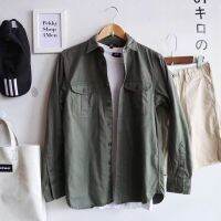 Uniqlo minitary Men เชิ้ต Jacket คัตติ้งสวย cotton ผ้านิ่มสวยใส่สบาย ผ้าใส่เป็นทรง ใส่คลุมได้