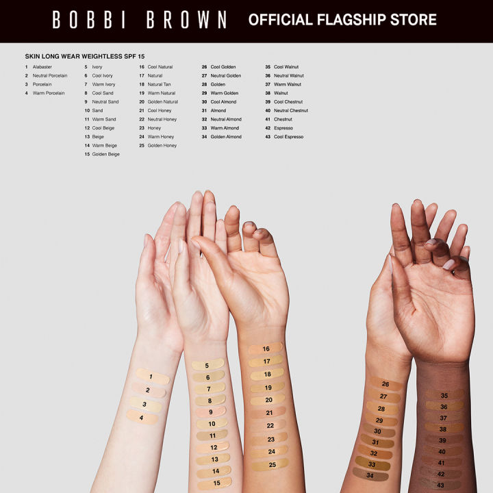 bobbi-brown-skin-long-wear-weightless-foundation-spf-15-30ml-รองพื้นเนื้อแมตต์-เนื้อสัมผัสบางเบา-เหมาะสำหรับทุกสภาพผิว