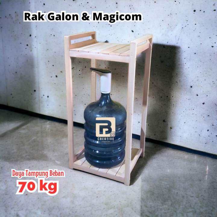 Rak Galon Tingkat Rak Magicom Kayu Susun Serbaguna Lazada Indonesia