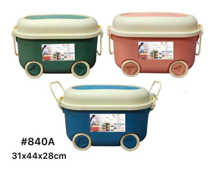 Stackable Storage Box with Wheels, Rectangular Style Rolling Storage