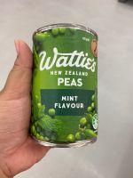 ถั่วลันเตา ในน้ำเกลือ กลิ่นมิ้นต์ ตรา วัตตี้ส์ 420g Peas in Brine Mint Flavour Watties Brand