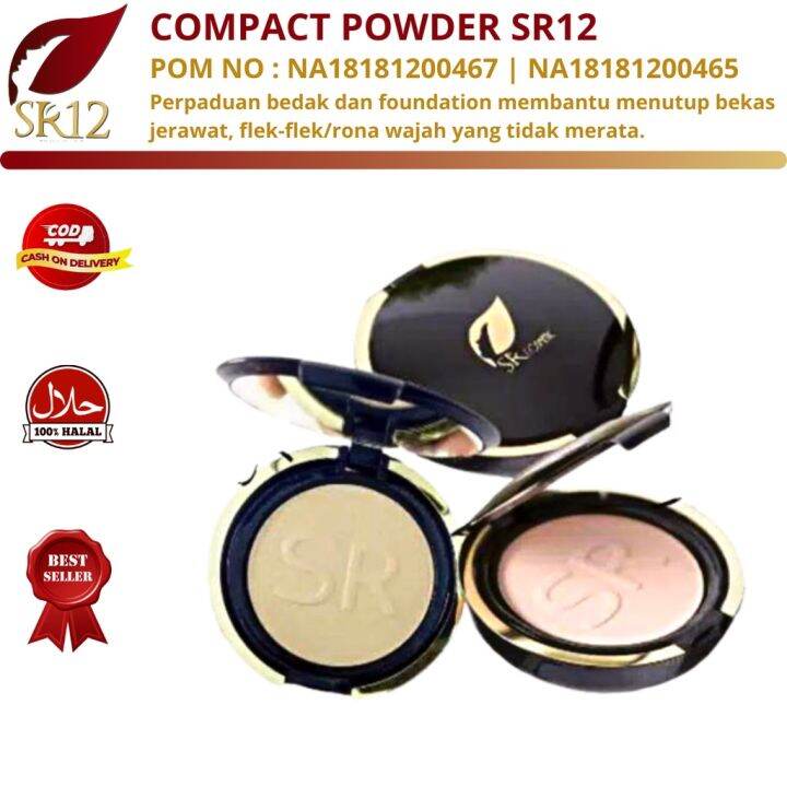 Bedak SR12 Exclusive Compact Powder Bedak Matte Tahan Lama Dilengkapi ...