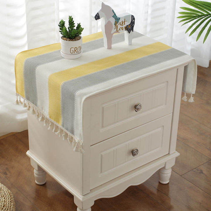 Scandinavian Bedside Table Cover Cloth Nightstand Cover TV Microwave