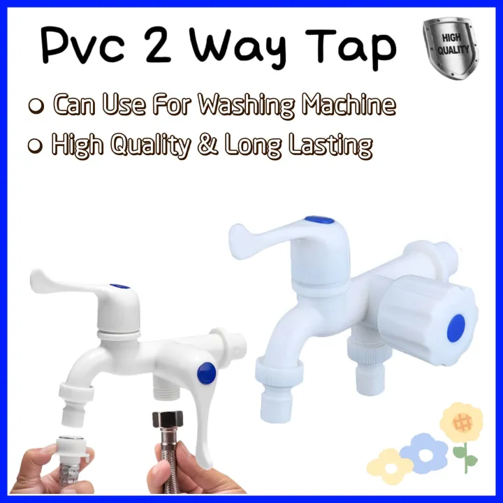Pvc Two Way Tap Washing Machine Tap Wall Tap Lazada