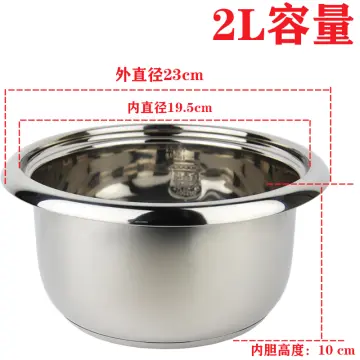 2l 304 Stainless Steel Rice Cooker Inner Container Non Stick