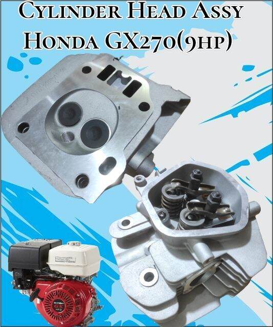 GX270 Cylinder head Assy Kop deksel komplit Mesin Penggerak Honda 9hp