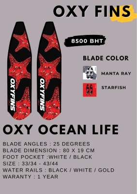 OXY FIN OCEAN LIFE fiberglass fins (no sticker ‼️)