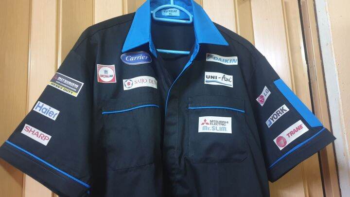 เสื้อช็อป-เสื้อ-uniform-workshop-airconditioner-เสื้อช่างแอร์ใส่ดูดีแสดงเป็นมืออาชีพสร้าความมั่นใจให้ลูกค้า-คุ้มค่าใส่ล้างแอร์ตัวคืนทุน