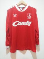 เสื้อบอลย้อนยุค Liverpool 1988-89 Home Long sleeve,Candy RETRO SHIRT, Size L