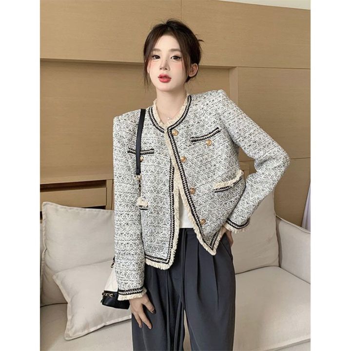 ORDER Áo khoác tweed Chanel màu xám
