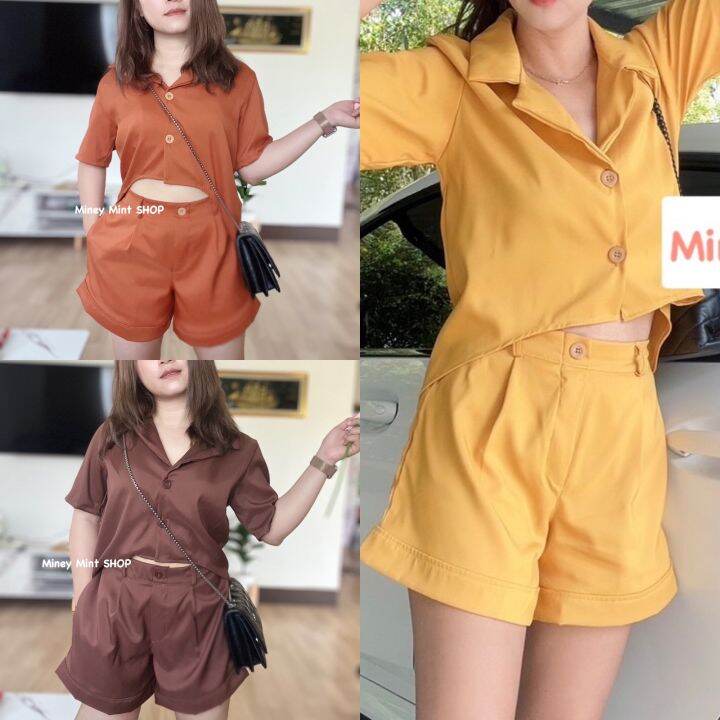 miniminey-ชุดเซ็ต2ชิ้น-งานหน้าสั้นหลังยาว-ผ้าzara