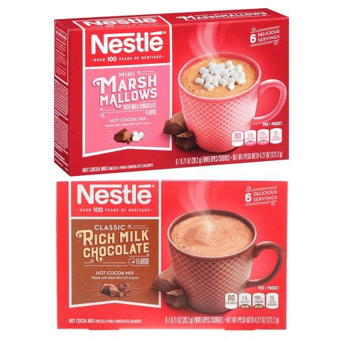 Nestle Rich Milk Chocolate Hot Cocoa Mix / Marsh Mallows (6 envelopes ...