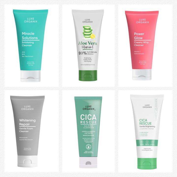 Luxe Organix Miracle Solutions Exfoliating Cleanser/Aloe Vera/Power