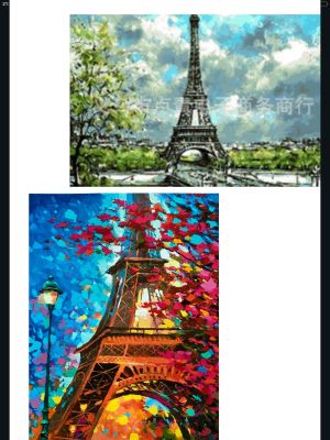 ภาพระบายสีตามตัวเลข  -  Paint by Numbers : Eiffel Tower