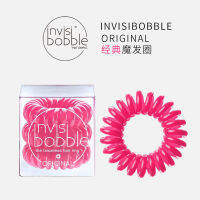 Invisibobble ยางรัดผมสายโทรศัพท์แบบคลาสสิกแหวนไส้กรอกหมูเรียบง่ายสไตล์เย็นชาดูดีสีแดงกุหลาบ